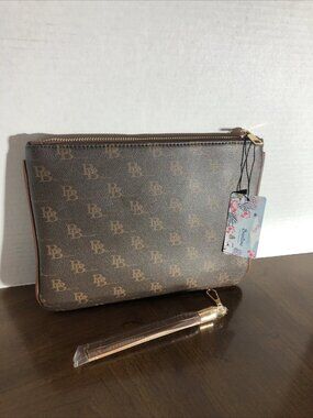 Brentano Logo Pouch In Brown 10” x 7.5”